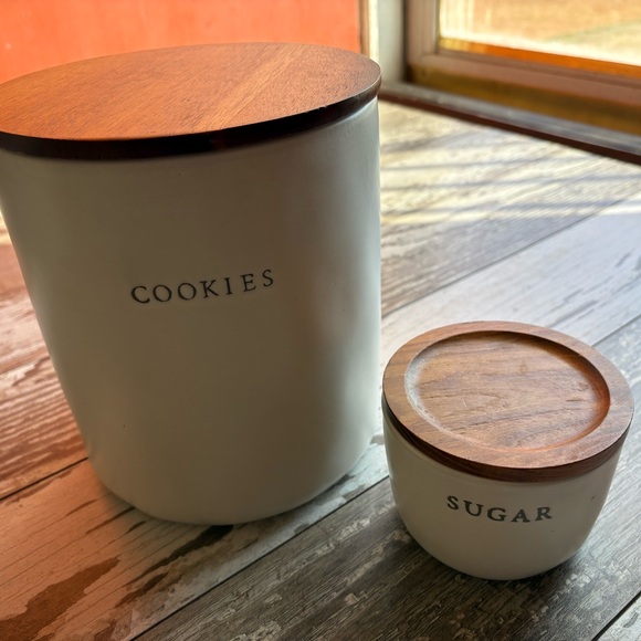 Hearth & Hand Other - Cream and Brown Cookie and Sugar Canister Set